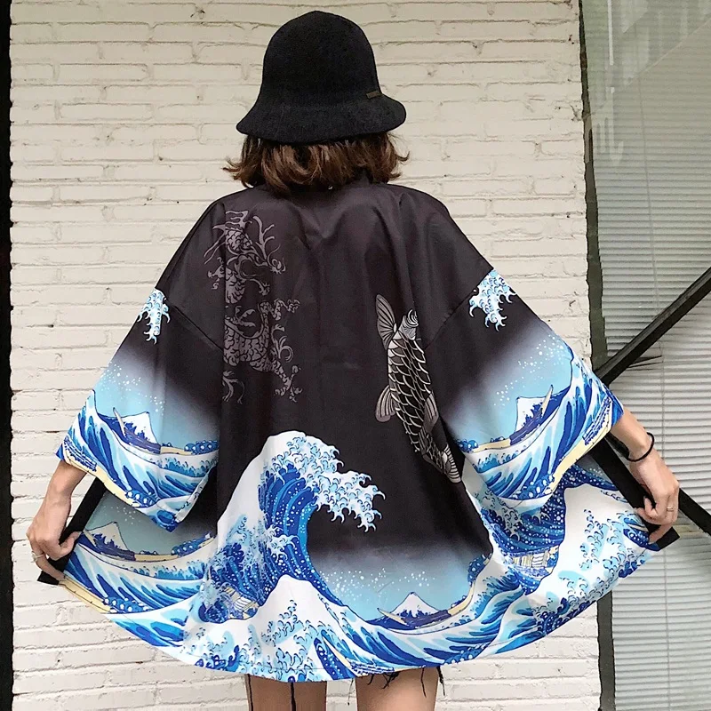 Японские кимоно для женщин юката 2021 женские летние пляжные кардиган Haori Оби