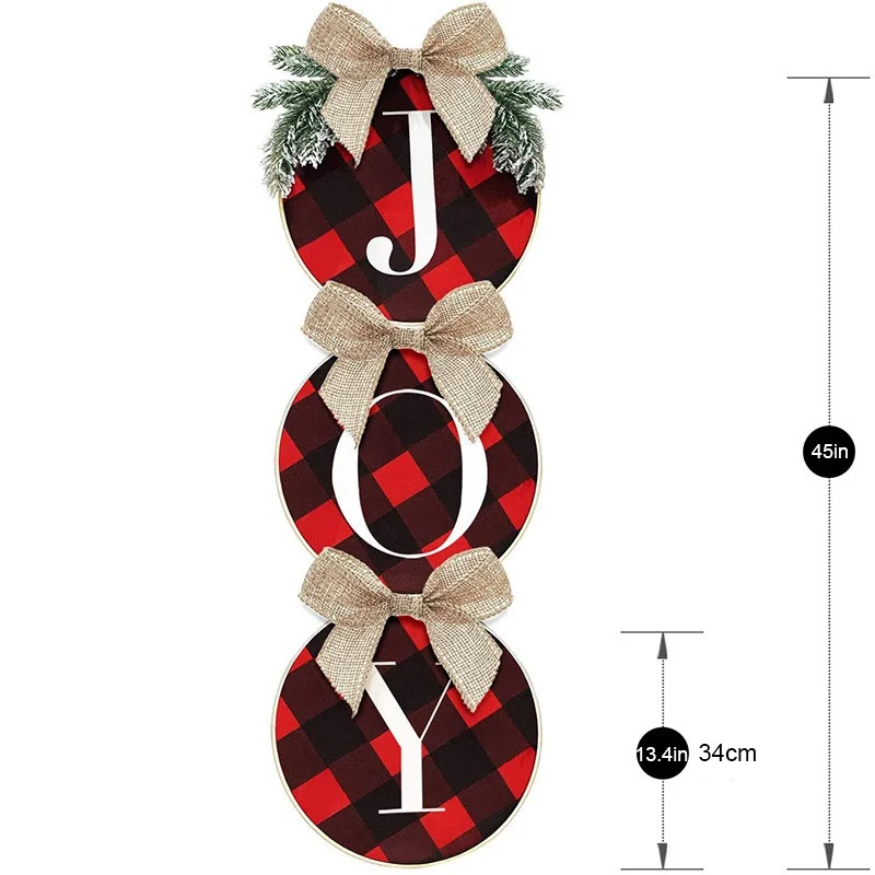 Знак радости Рождественское украшение для передней двери деревенский Мешковина