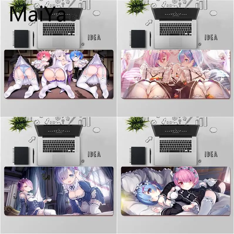 

Maiya Высокое качество RE ZERO пусковая жизнь в другом мире большая задница Блокировка края коврик для мыши игра резиновая компьютерная игровая ...