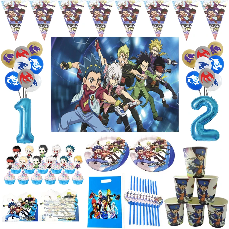 Beyblade украшение для дня рождения Детская одноразовая посуда тарелка салфетка