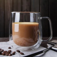 double wall glass mug resistant tea beer mug milk lemon juice cup drinkware lover coffee cups mug gift