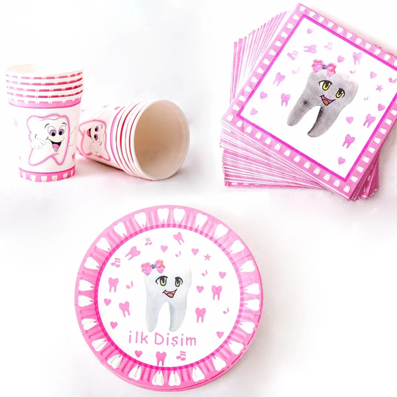 Подобные Disim розовый пластины/чашки/скатерть детского дня рождения с рисунком