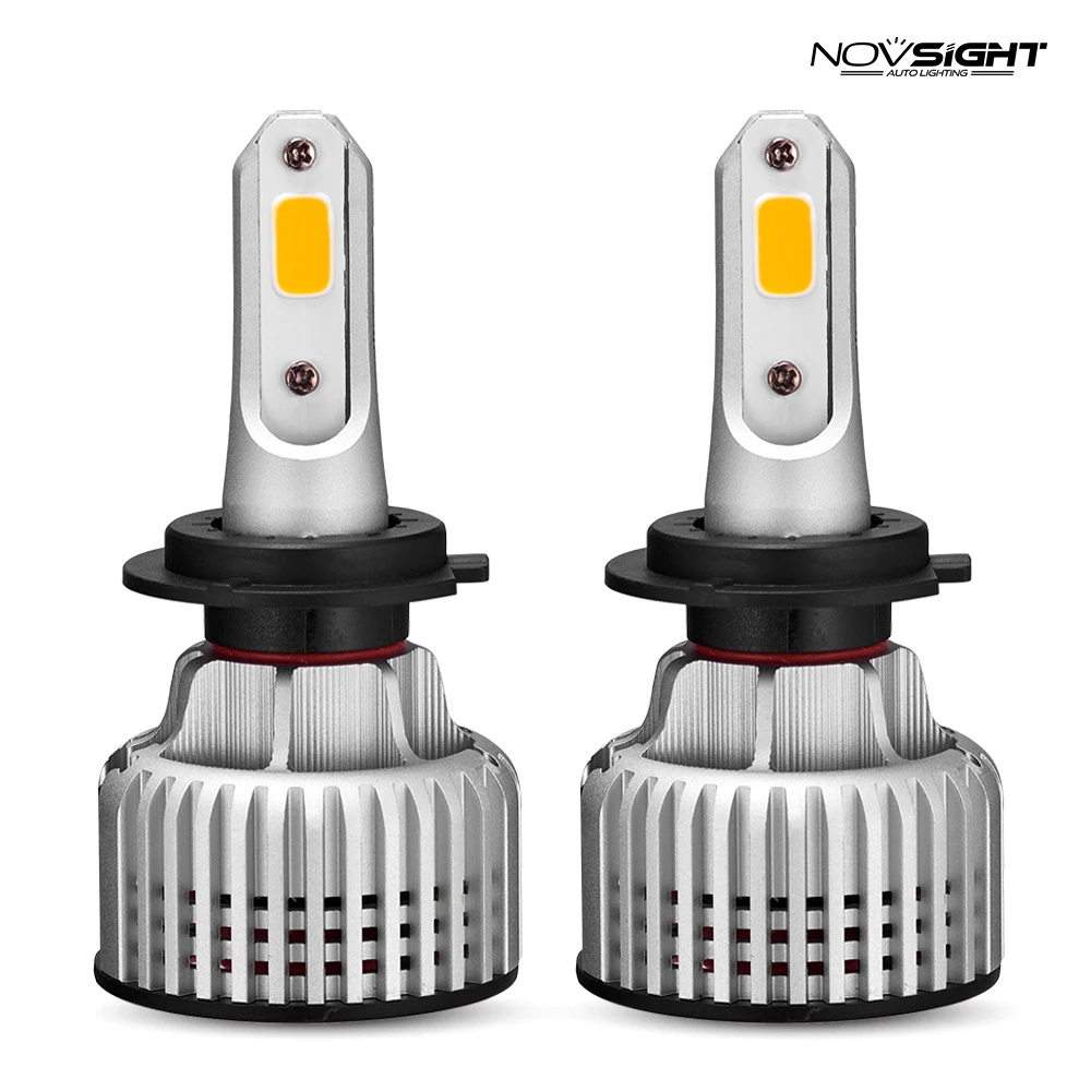 

Novsight 2 Pcs Car LED Headlight A500-N12Y-9006 9005/9006/H1/H3/H4/H7/H11 LED Yellow Light 72W 3000K Auto Light Bulbs