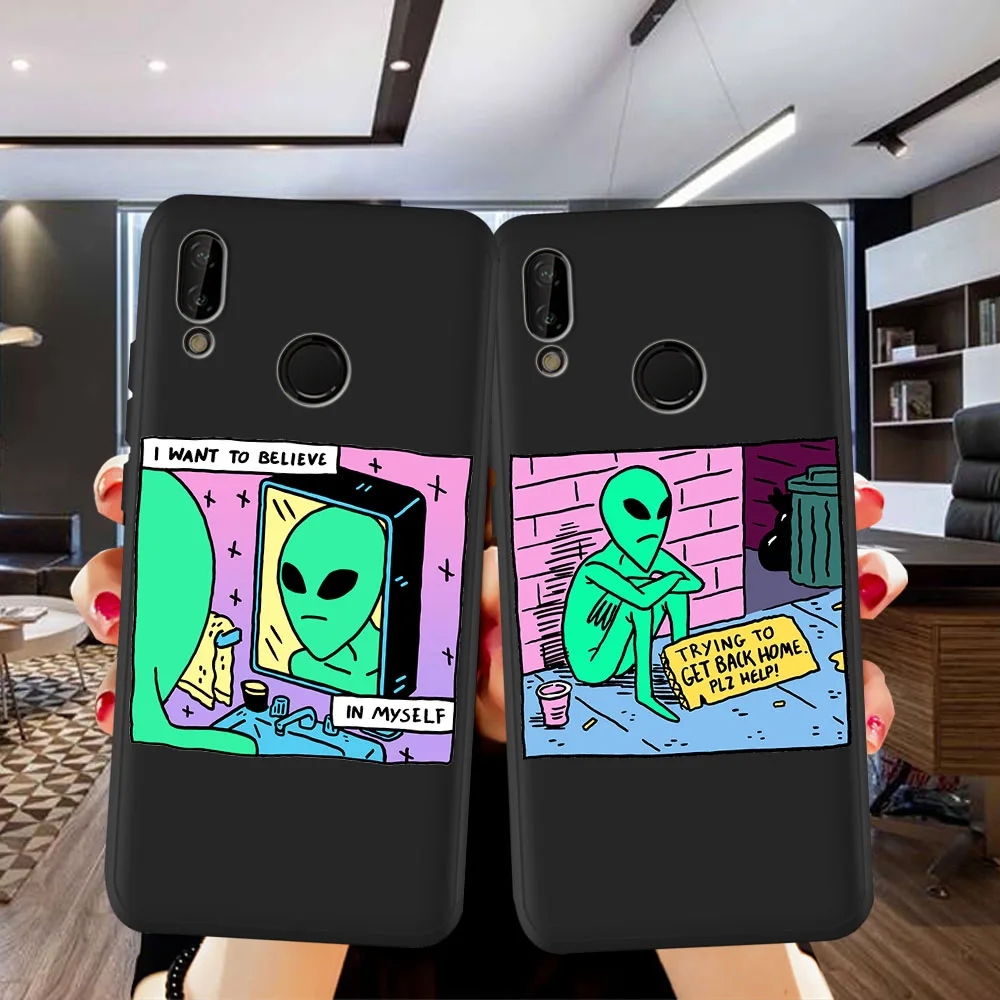 Эстетичный милый мультяшный инопланетянин космический силиконовый чехол для
