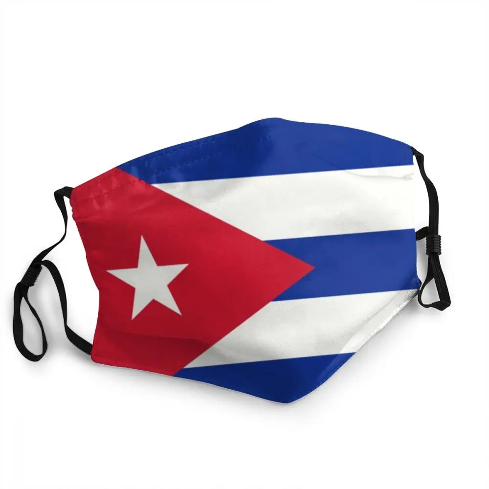 

Flag Of Cuba Reusable Adult Face Mask Cuban Patriotic Anti Haze Dustproof Mask Protection Cover Respirator Mouth Muffle
