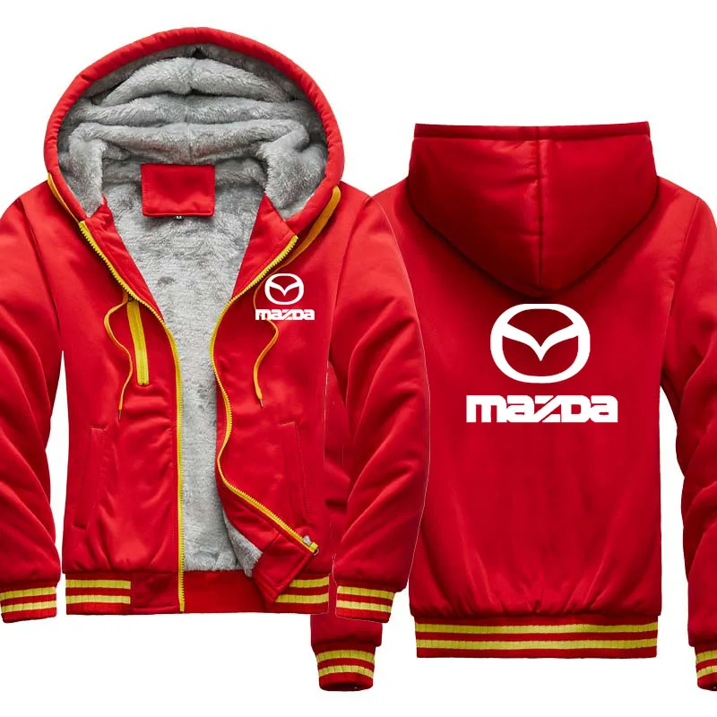 Зимние Модные мужские толстовки с капюшоном и Mazda автомобильные брелки с логотипом печати Повседневная хлопковая одежда высокого качества,... от AliExpress RU&CIS NEW