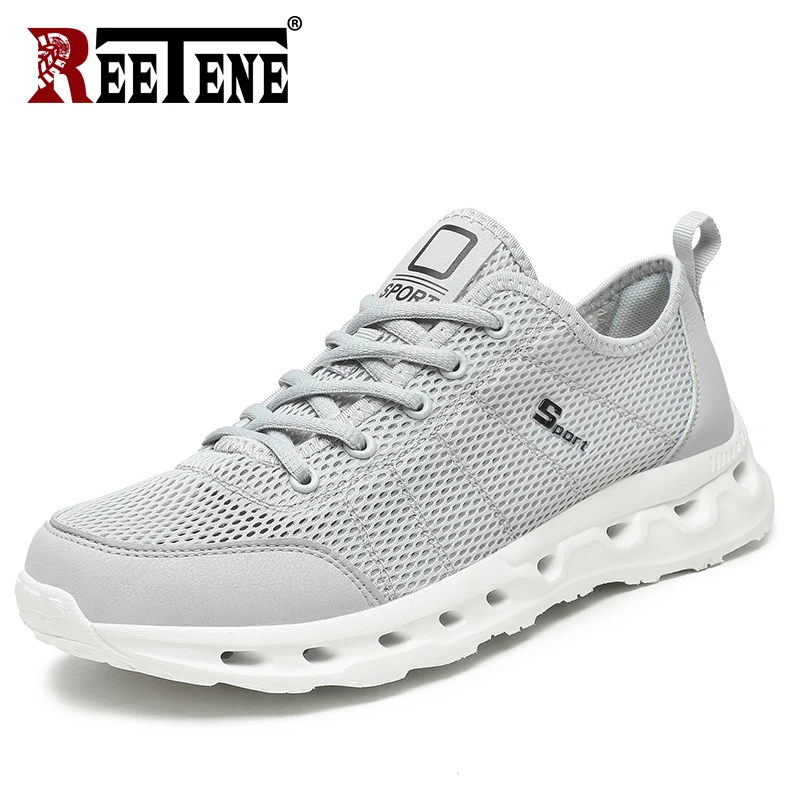 Кроссовки REETENE мужские сетчатые легкие дышащие Нескользящие прогулочная обувь