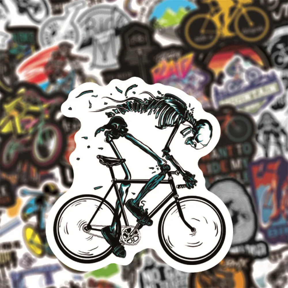 103050pcs mountain biking cyclist stickers laptop guitar luggage skateboard bike car waterproof cool sticker decal kid toys free global shipping