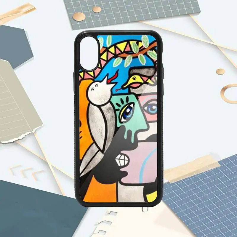 

Picasso abstract Art painting luxury design Phone Case shell PC for iPhone 11 12 pro XS MAX 8 7 6 6S Plus X 5S SE 2020 XR