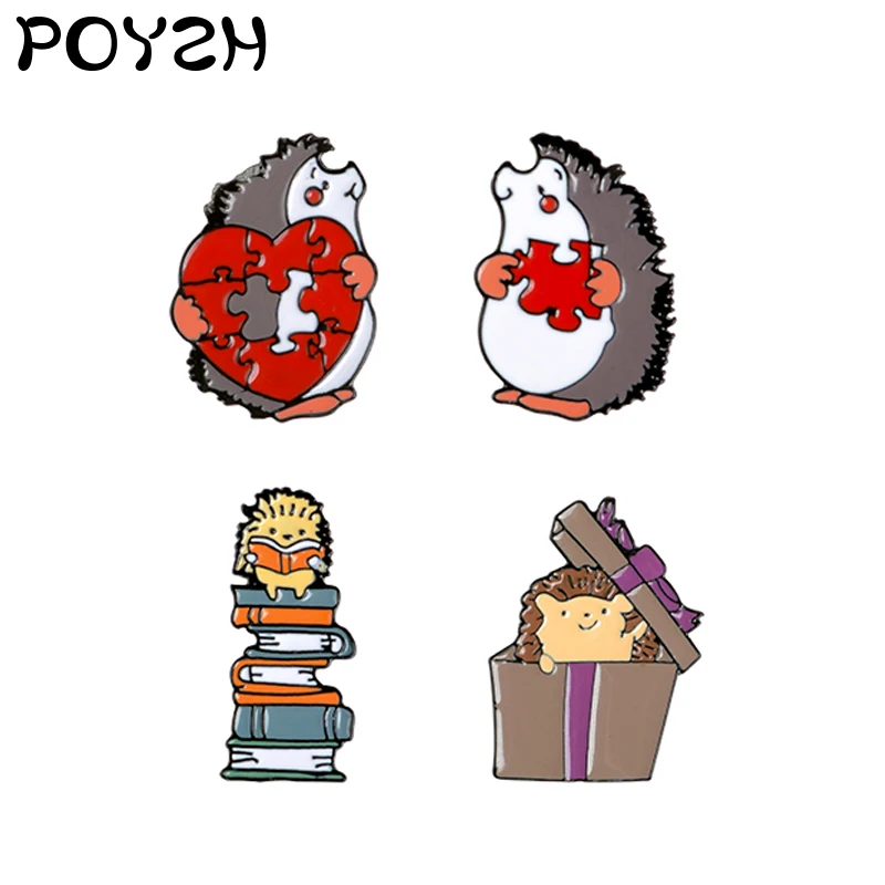 Забавная мультяшная брошь в виде животного милый маленький ежик головоломка