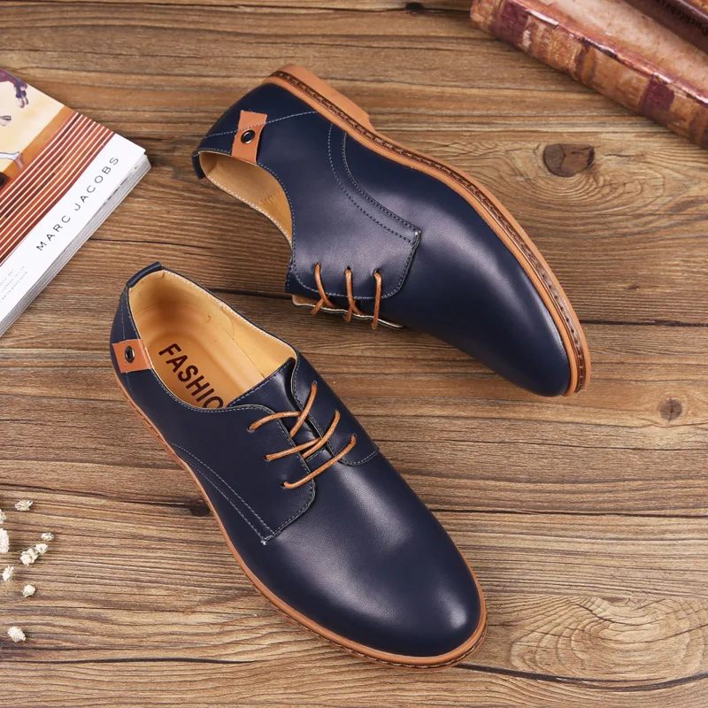 

REETENE New Autumn Classic Men Dress Shoes Formal Flats Leisure Footwear Comfortable Leather Casual Shoes Men's Fashion PU Shoes