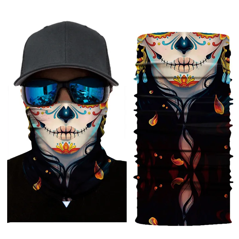 

3D Magic Headband Seamless Skull Bandana Halloween Cycling Neck Gaiter Headwears Marvel Motorcycle Hunting Skiing Headband Scarf