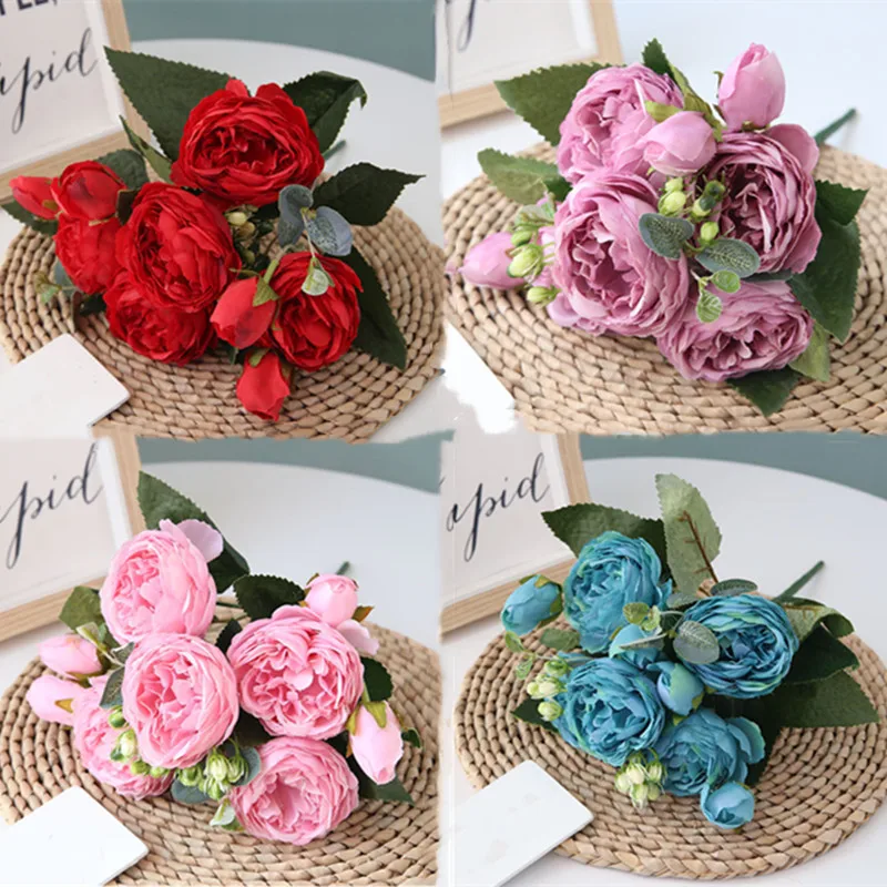 Дешевые Осенние цветы белые свадебные украшения для дома Рождественский Осенний