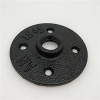 1pc 12 34 4 holes floor flange strong base black cast iron industrial flange wall base pipe support base 4 holes