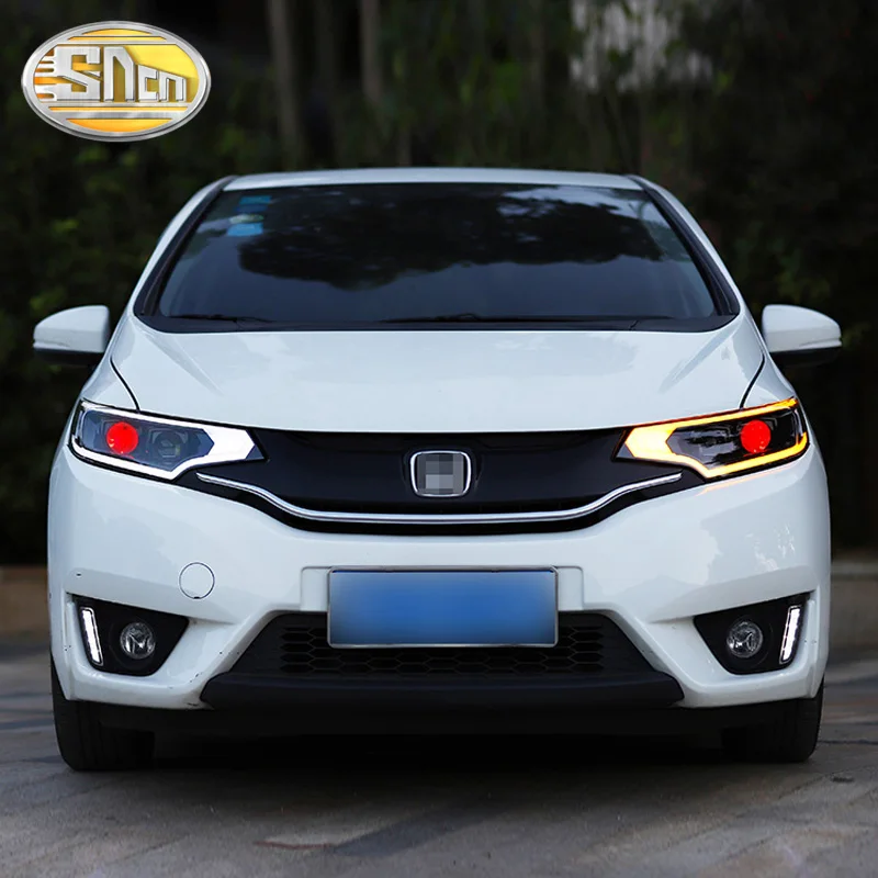 

Car Styling LED Headlight Assembly For Honda Fit Jazz GK5 Sport 2014 - 2019 Turn Signal Lamp LED DRL Devil Eyes Light Head Lamp