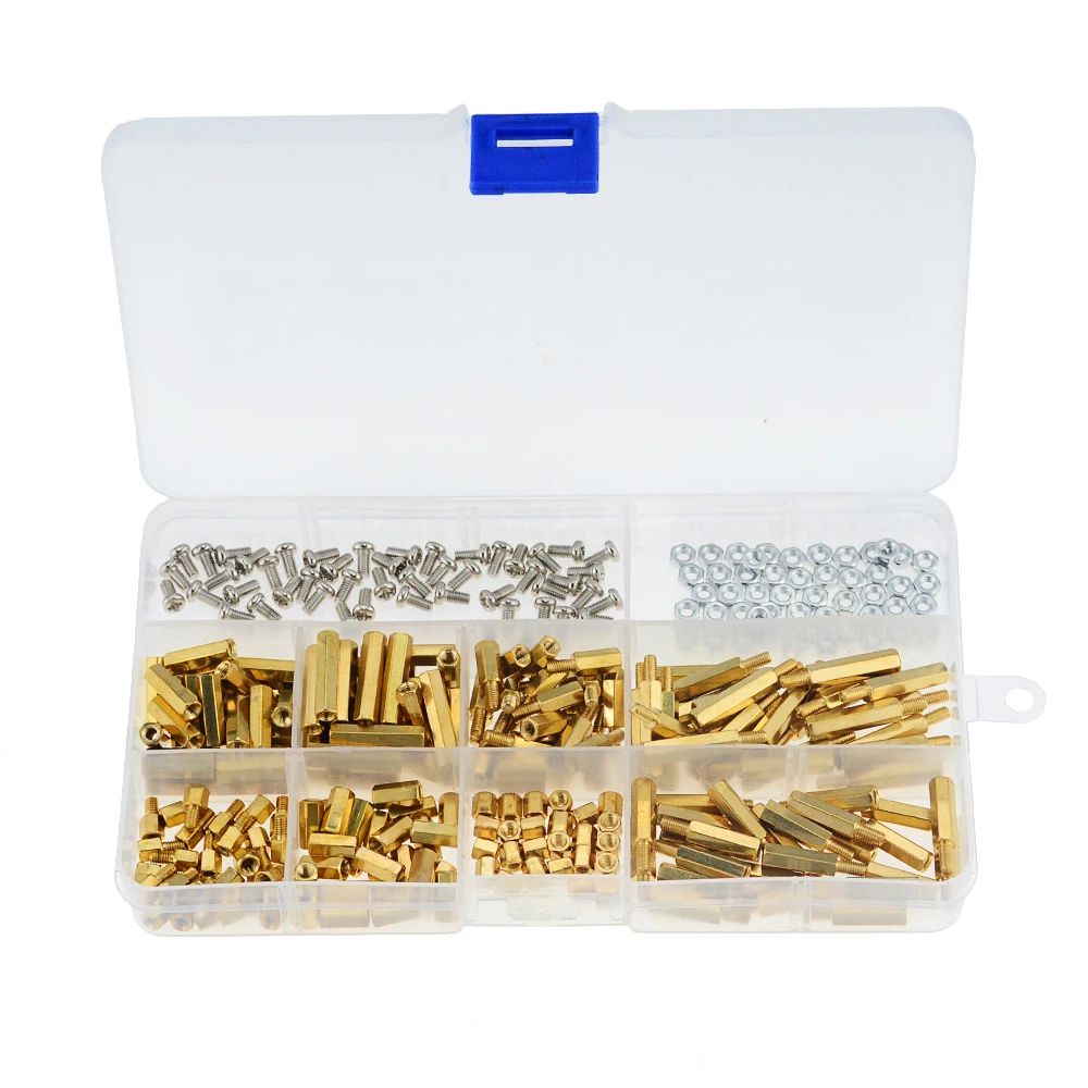 300 шт. M3 латунные шестигранные промежуточные гайки стандартный набор наружная