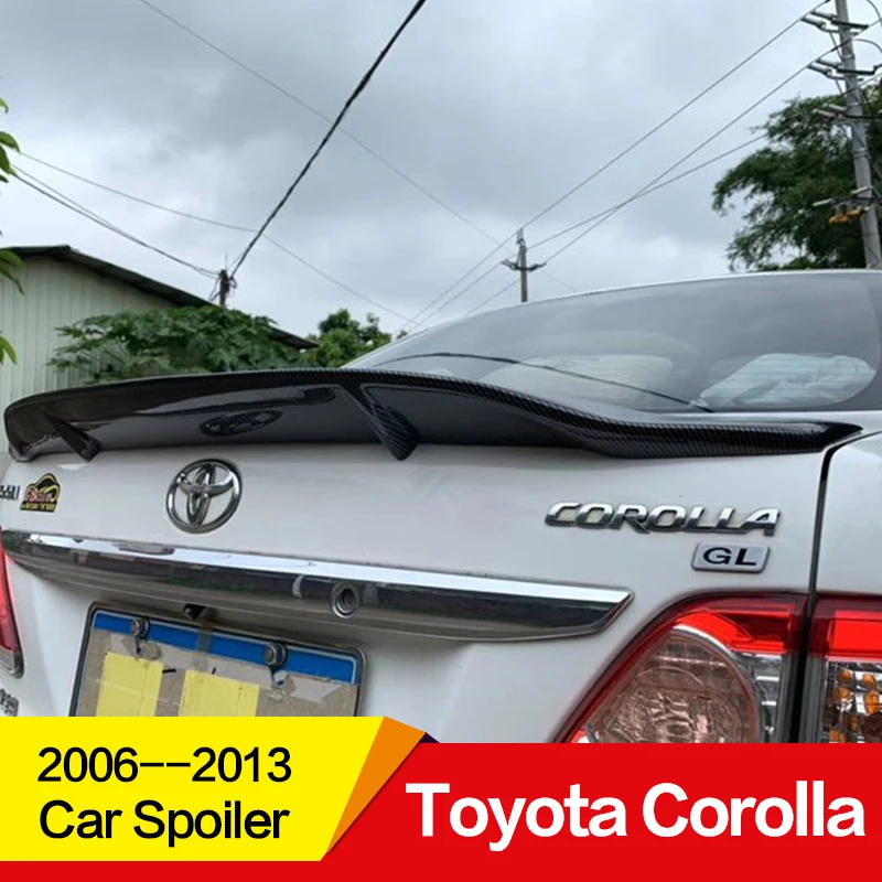 Использовать для Toyota corolla спойлер 2006 07 08 09 10 11 12 13 лет Глянцевая углеродное волокно/FRP заднее крыло R стиль спортивные аксессуары