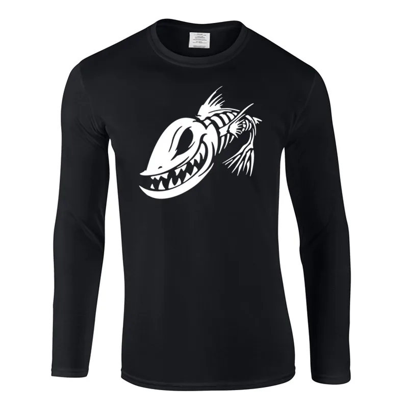 Новая повседневная мужская футболка Fish esqueleto летняя модная мужские