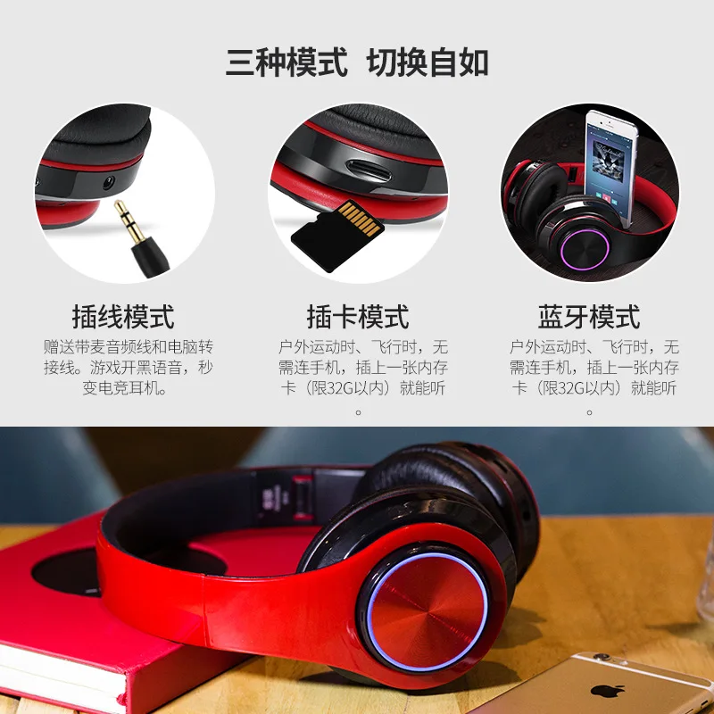 Беспроводные наушники KAPCICE со слотом для карты Micro SD Bluetooth гарнитура вкладыши с