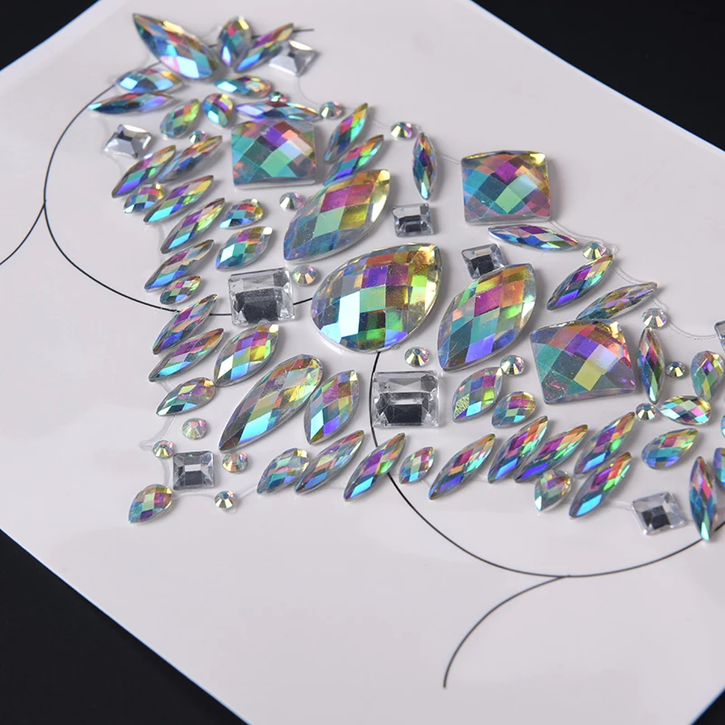 

3D Rhinestone Face Eye Gem Jewel Stickers Self Adhesive Waterproof Beauty Eyelash Temporary Tattoo Sticker For Costume Party