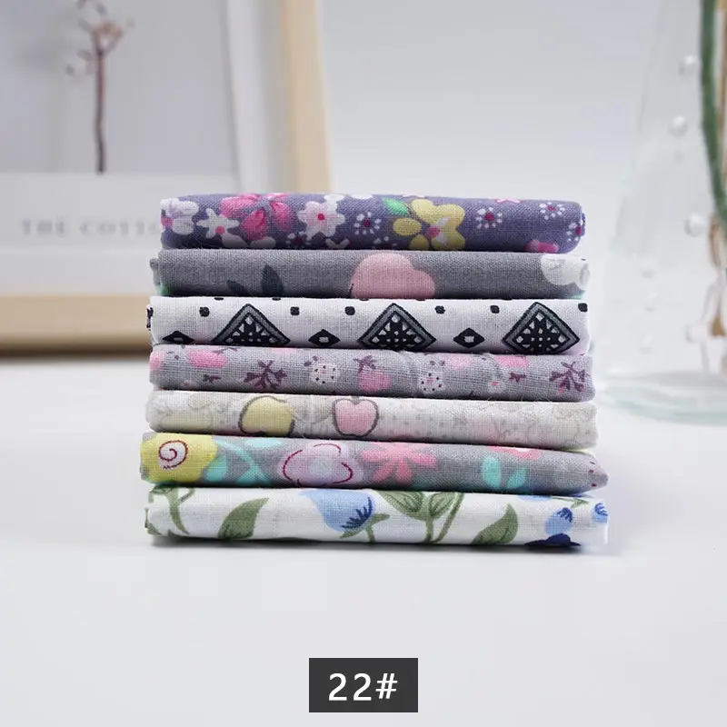 22 7pcs 25X25cm 25x25 см или 10x10 см хлопчатобумажная ткань с принтом для шитья стеганые ткани для лоскутного рукоделия аксессуары ручной работы T7866 - Цвет: 22 7pcs 25X25cm
