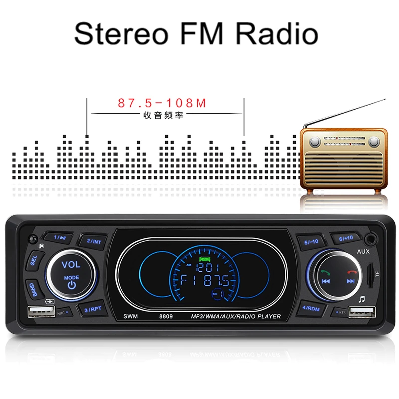 Автомагнитола LTBFM с двойным USB и Bluetooth 1 Din автомобильная магнитола Автомобильный