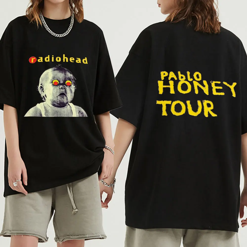 Vintage nadir!! Radiohead Pablo bal tur T gömlek boyutu üst T gömlek o-boyun moda rahat yüksek kaliteli baskı t-shirt Streetwear