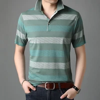 2022 top quality new summer brand designer plain striped men polo shirt cotton short sleeve casual tops fashions mens clothing
