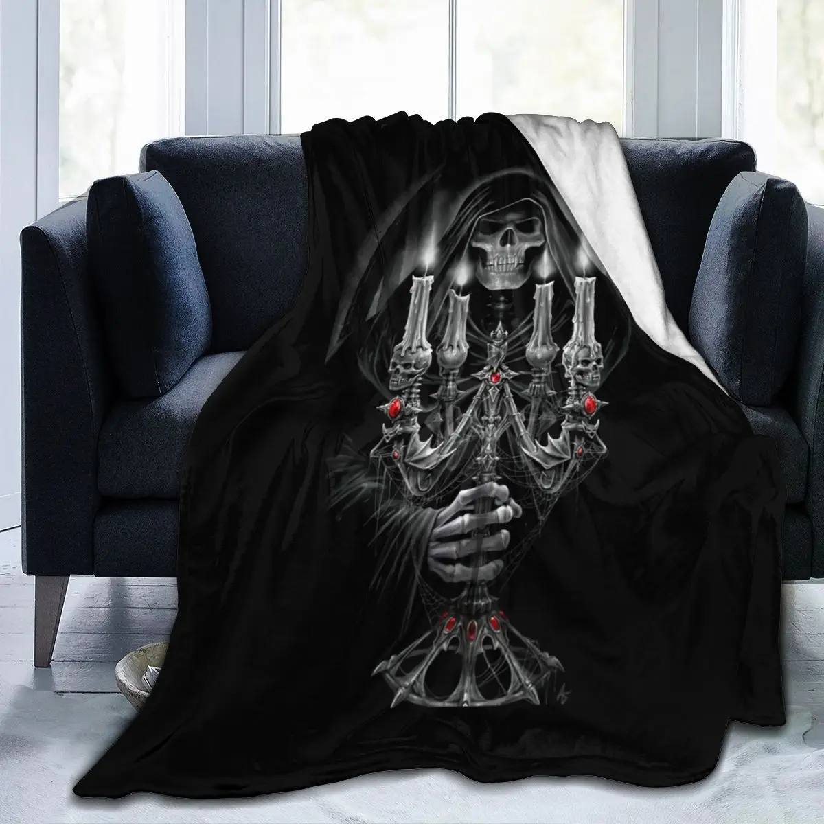 

Фланелевое Одеяло с 3D принтом, мягкое постельное белье, домашний текстиль, украшение в виде черепа, скелета
