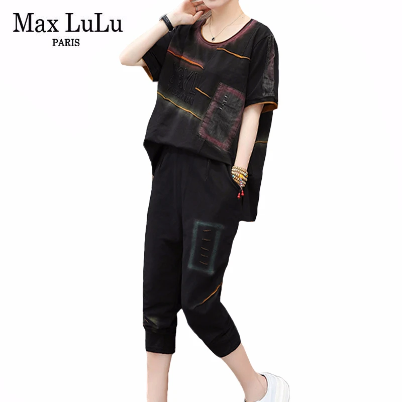 Max LuLu/Новинка 2020 года Европейская мода Летние женские винтажные топы и брюки