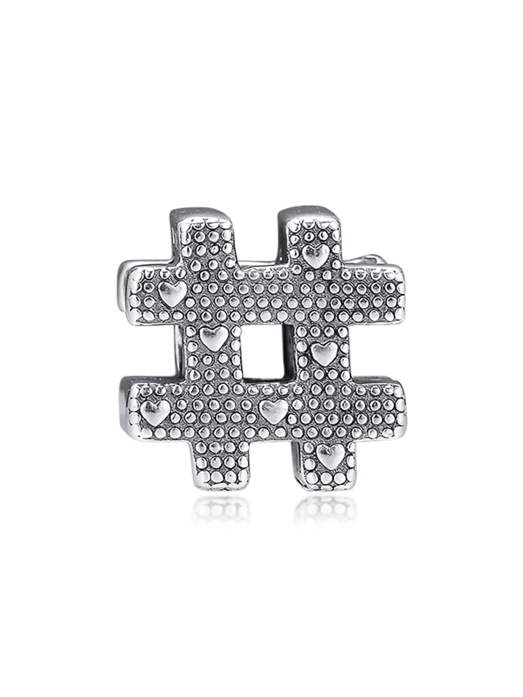 2019 Autumn Fits Pandora Bracelets Hashtag Symbol Charm Original Beads Sterling Silver Making QANDOCCI | Украшения и аксессуары