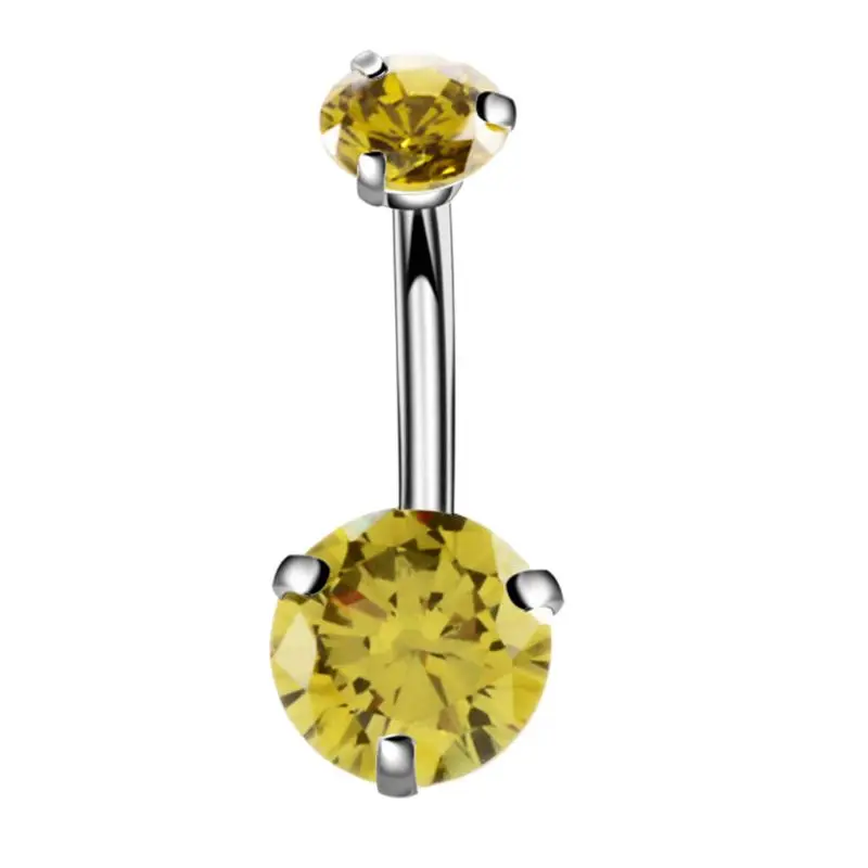 

8 Colors Belly Button Ring Stainelss Steel Cubic Zirconia Belly Piercings Jewely 45BC