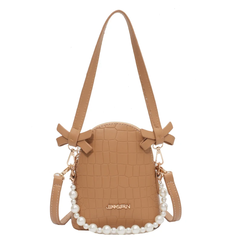 

2021 Fashion Solid Color Stone Pattern PU Shoulder Bags Women Pearl Handbags Totes Female Casual Travel Crossbody Sling Pouch