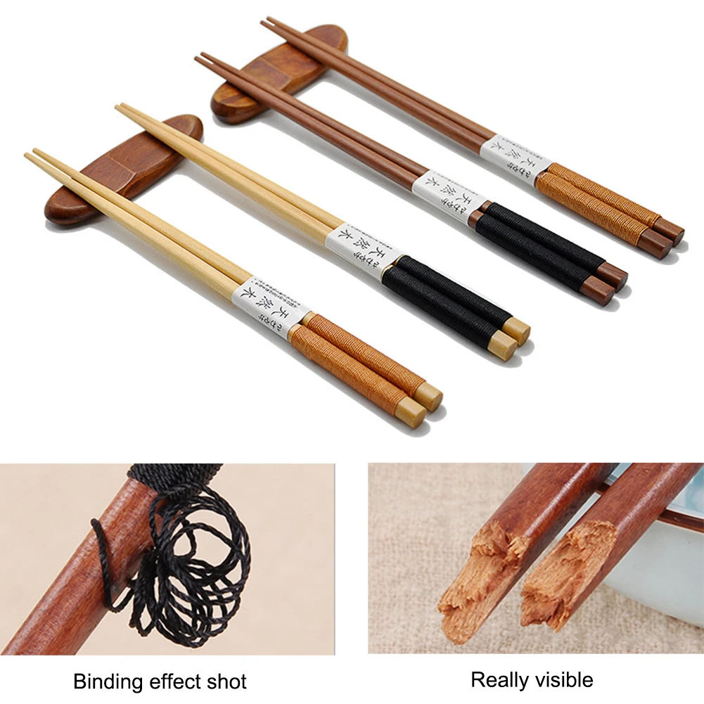 

Natural Wooden Handmade Chopsticks Value Gift Retro Household Tableware Chinese Long Chopsticks Portable Sushi Chopsticks