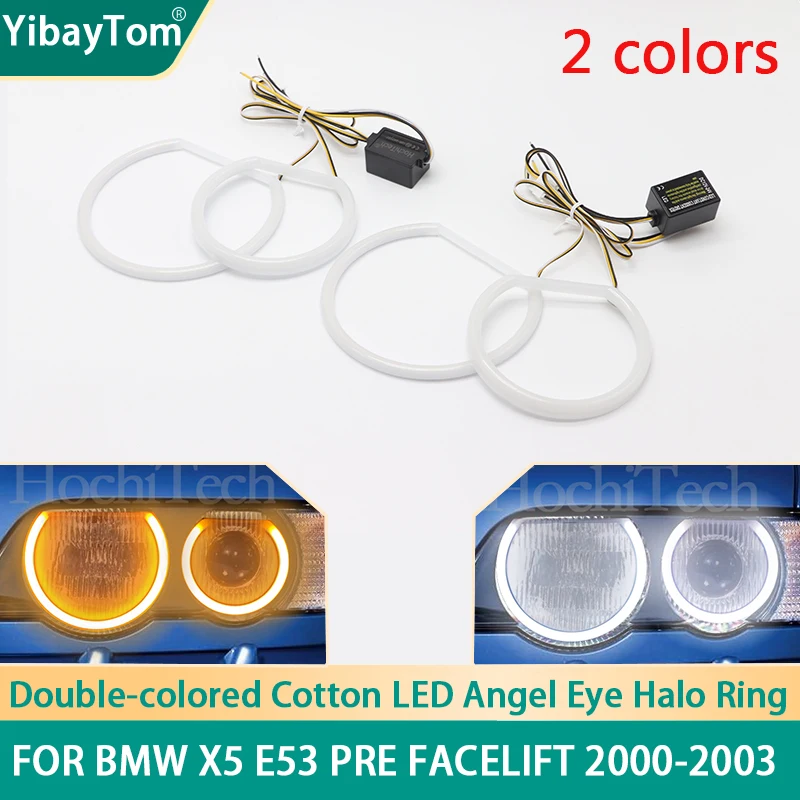 

High Quality Bright SMD Cotton Light Switchback LED Angel Eye Halo Ring DRL Kit For BMW X5 E53 Pre facelift 2000-03 Accessories