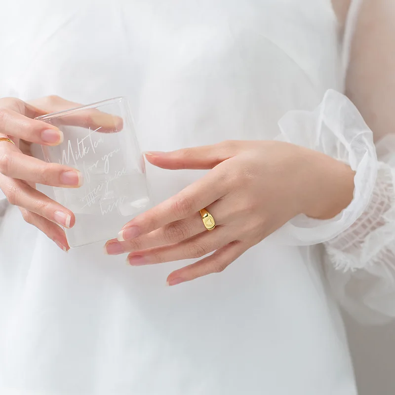 Trusta настоящее милое 925 пробы Серебряное кольцо Золотое сердце/снег выгравировано