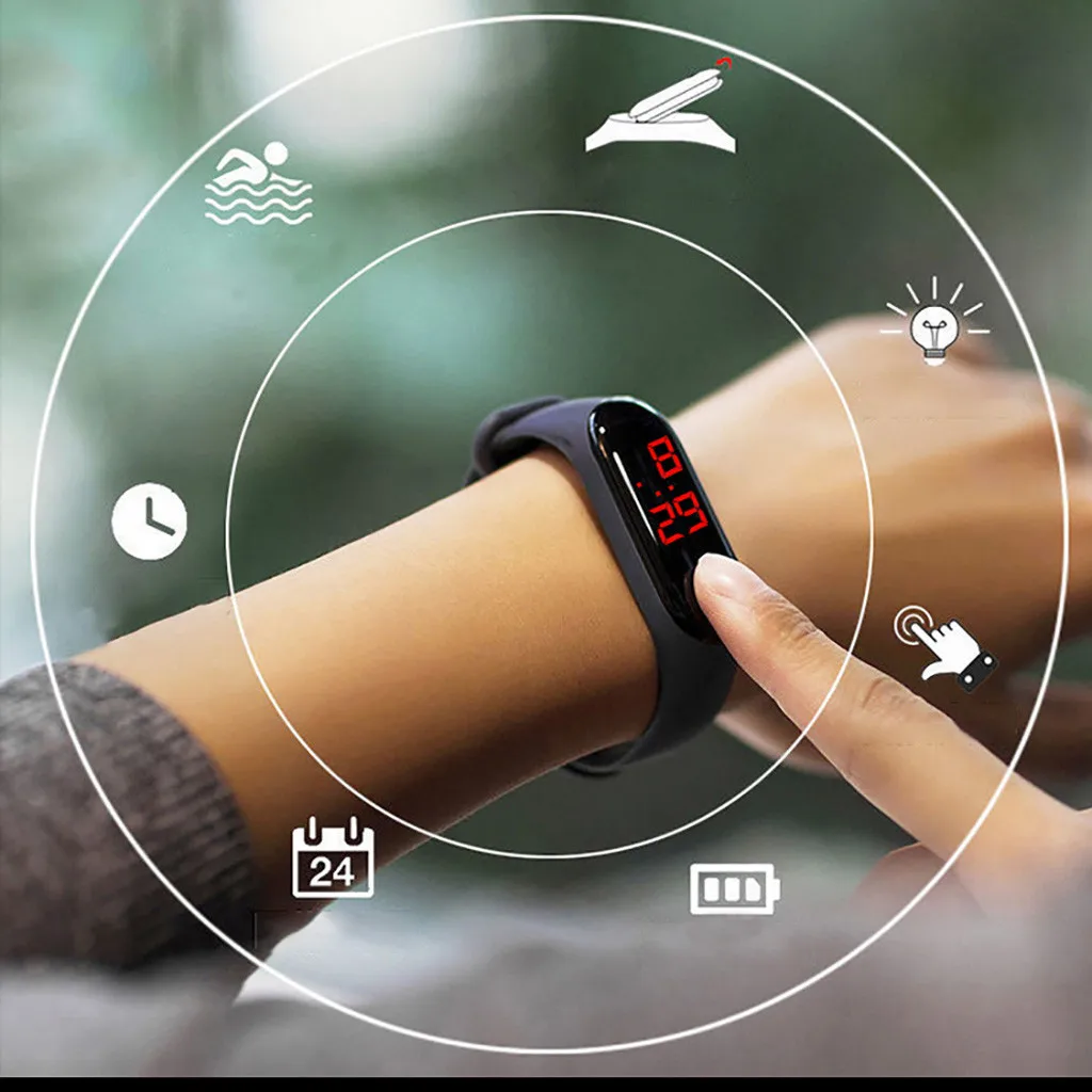 Спортивный браслет с сенсорным экраном женские часы цифровые электронные