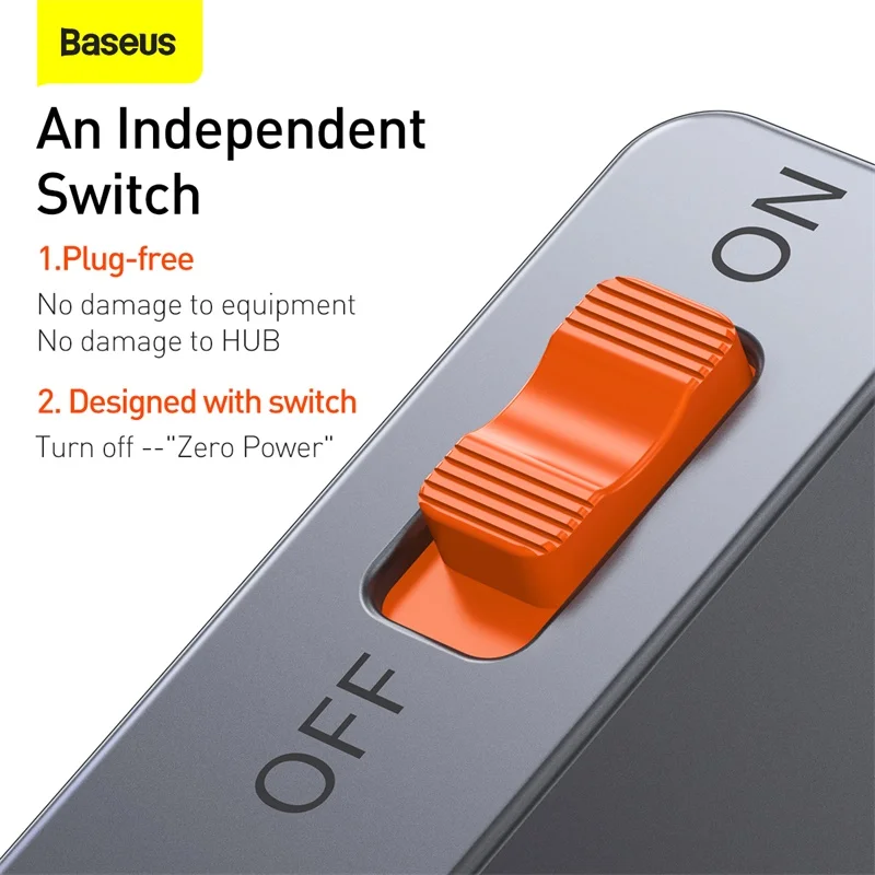 

Baseus Type C HUB to 4K HD TF/SD Card Reader PD 100W USB 3.0 Splitter Docking Station Magnetic Pad Adapter For iPad Pro Macboook