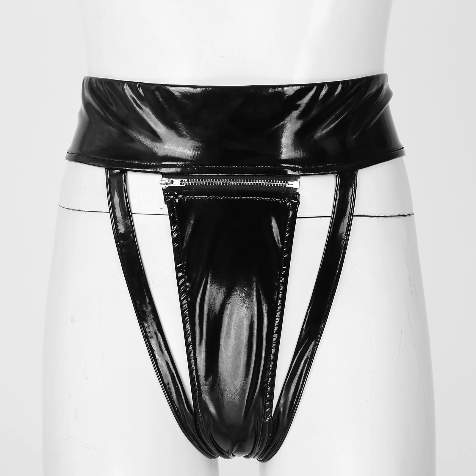 Женское нижнее белье лакированные кожаные стринги трусики Клубная одежда с