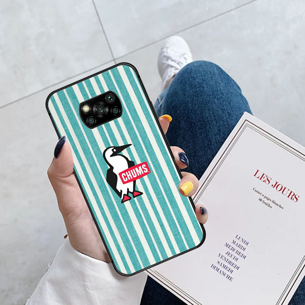 

Luxury Fashion Brand Chums Phone Case Cover Hull For Xiaomi Mi A2 A3 8 9 SE 9T 10 10T Lite Pro Ultra Poco X3 black Hoesjes 3D
