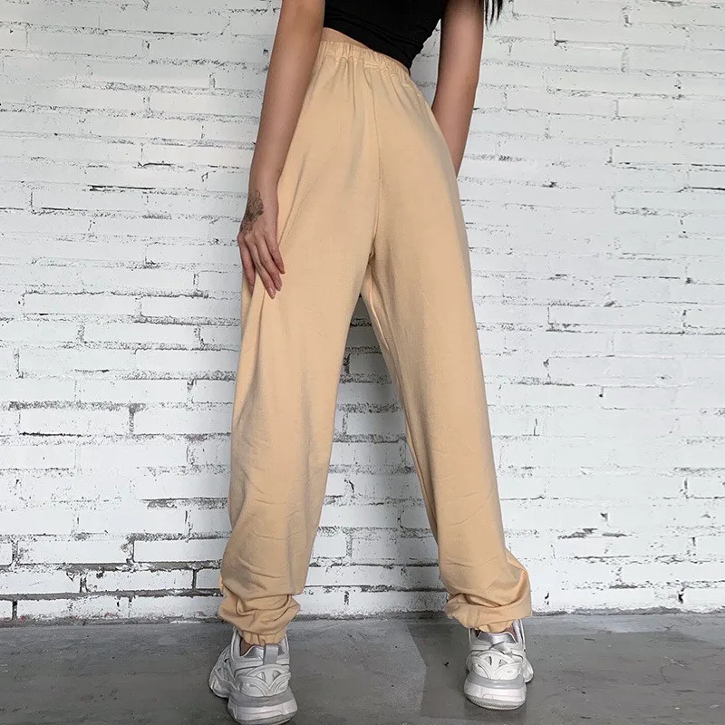 

Women High Waist Sweatpants Letter Print Pantalon Mujer Cotton Joggers Pant Casual Trouser Hip Hop Funny Streetwear Loose Femme