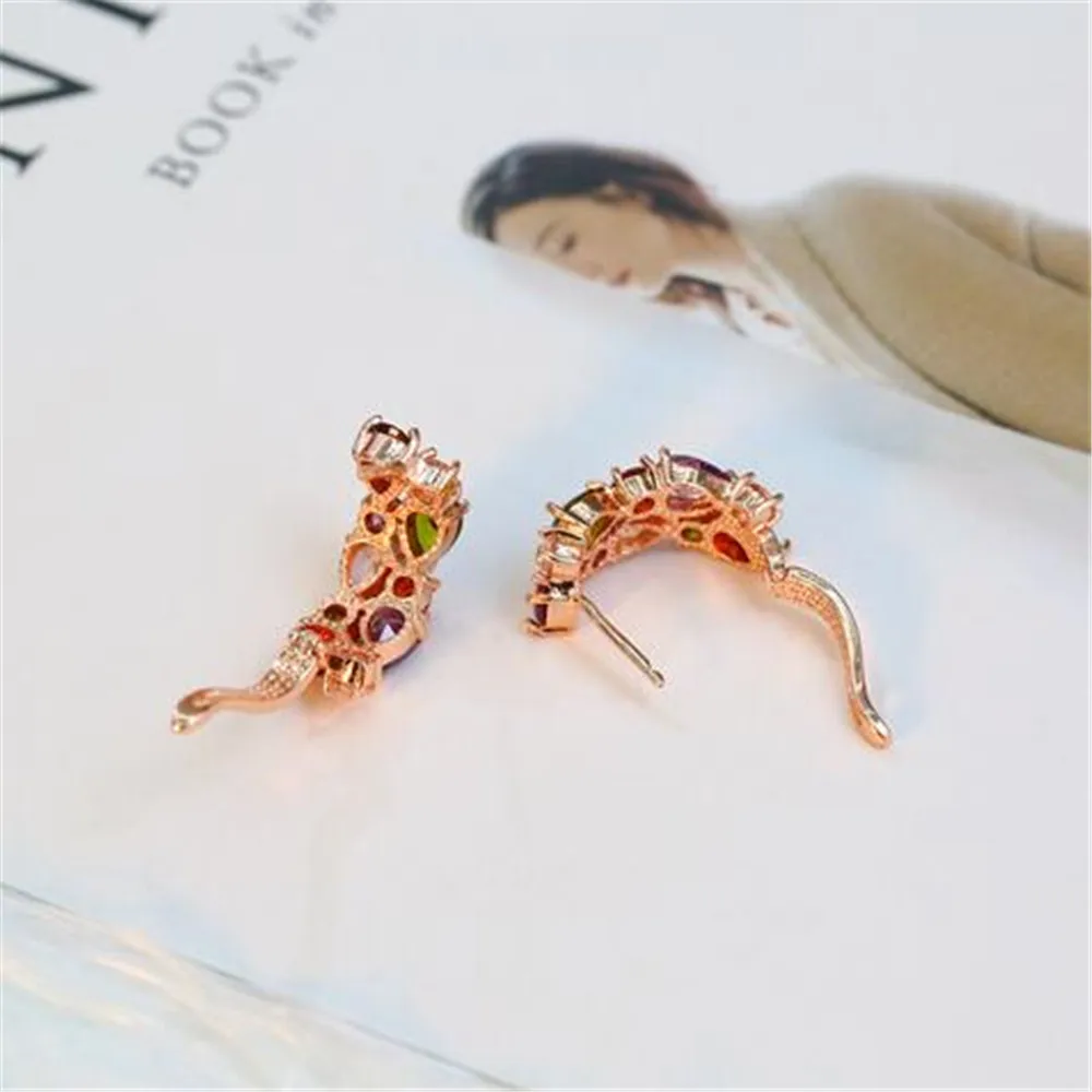 

New popular exquisite fashion colorful zircon ring necklace earrings ladies wedding jewelry mother's day special gift wholesale