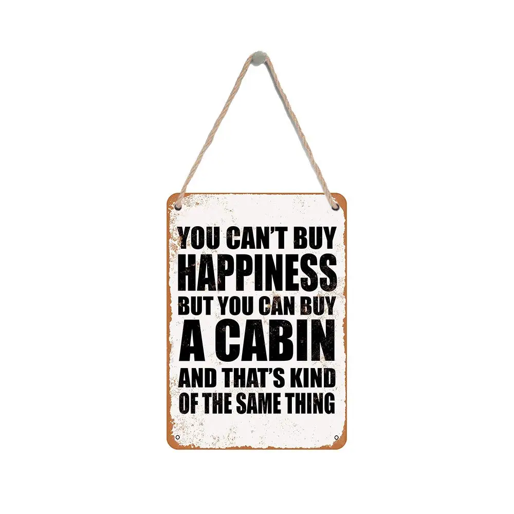 

Isaric Wood Hanging Sign 8 X 12 Inches You Can't Buy Happiness But You Can Buy a Cabin Funny Wooden Sign