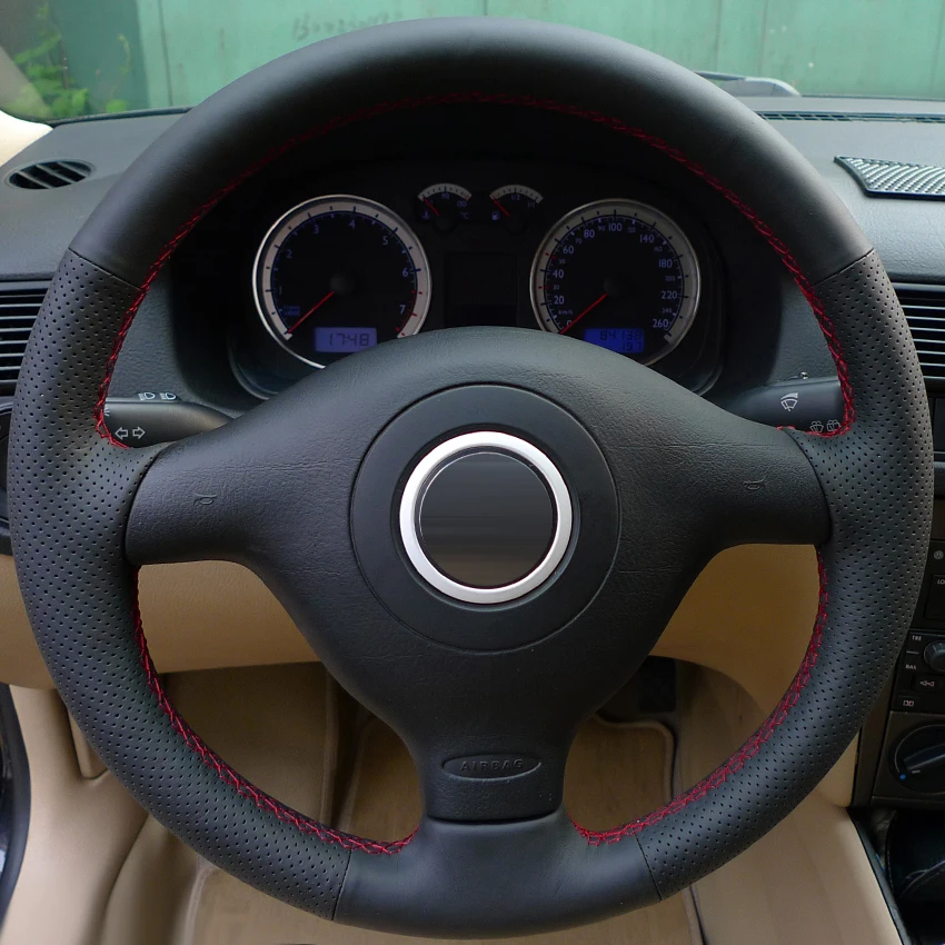 Черный ПУ Искусственная кожа Чехол рулевого колеса автомобиля для Volkswagen VW Golf 4 (MK4)