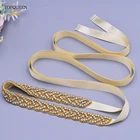 TOPQUEEN S216-G золотой свадебный пояс для женщин стразы аппликация для одежды аксессуары для свадебного платья Женская вечерняя лента с поясом