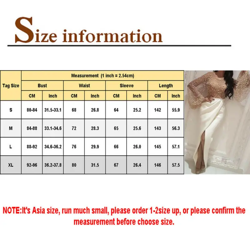 Женское платье с длинными рукавами фонариками и жемчугом Вечерние повседневные