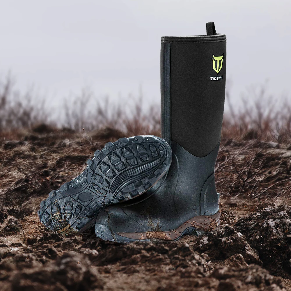 Черные прочные неопреновые водонепроницаемые сапоги TideWe 6 мм многоцелевые для