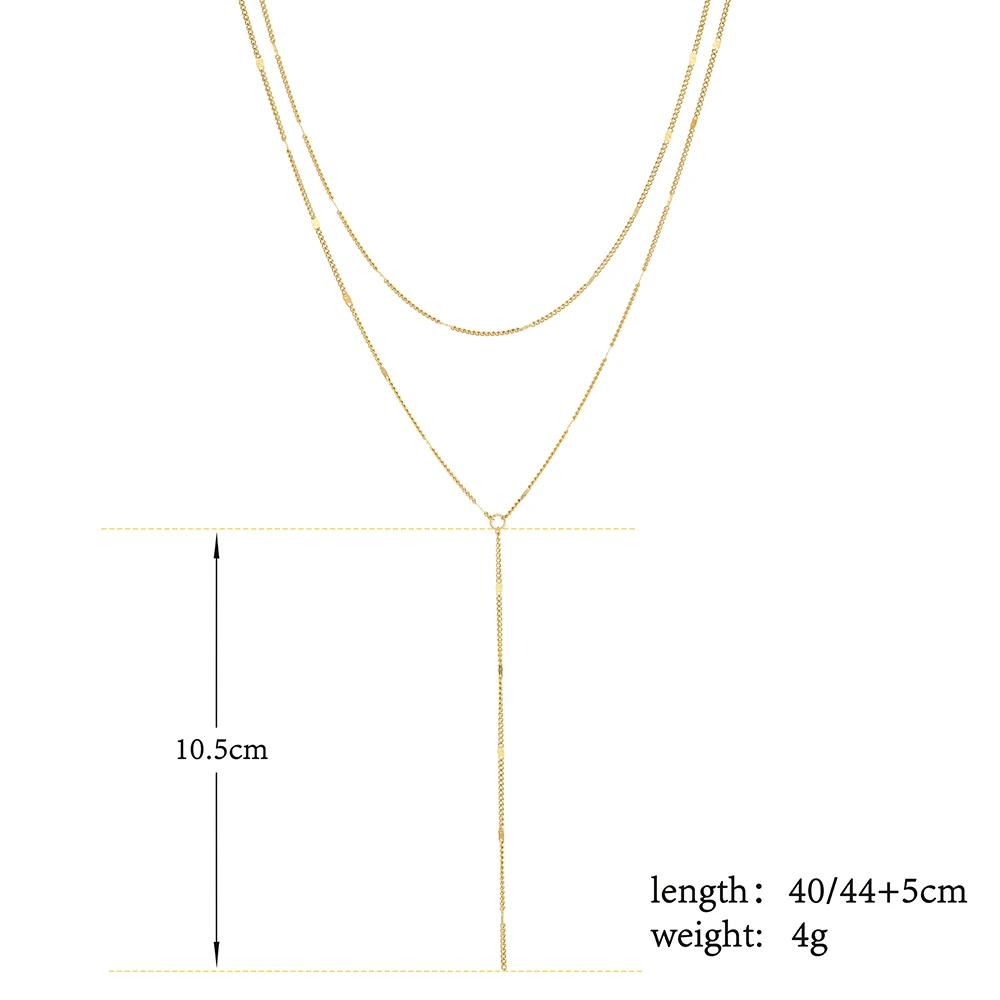 

Wholesale Layered Y Choker Necklace Stainless Steel Curb Simple Chain for Fashion sexy Lady 10pcs/lot
