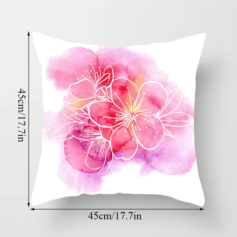 

45*45cm Flower Pattern Decorative Cushion Cover Nordic Style Simple Sweet Pillowcase Living Room Sofa Soft Pillow Cover