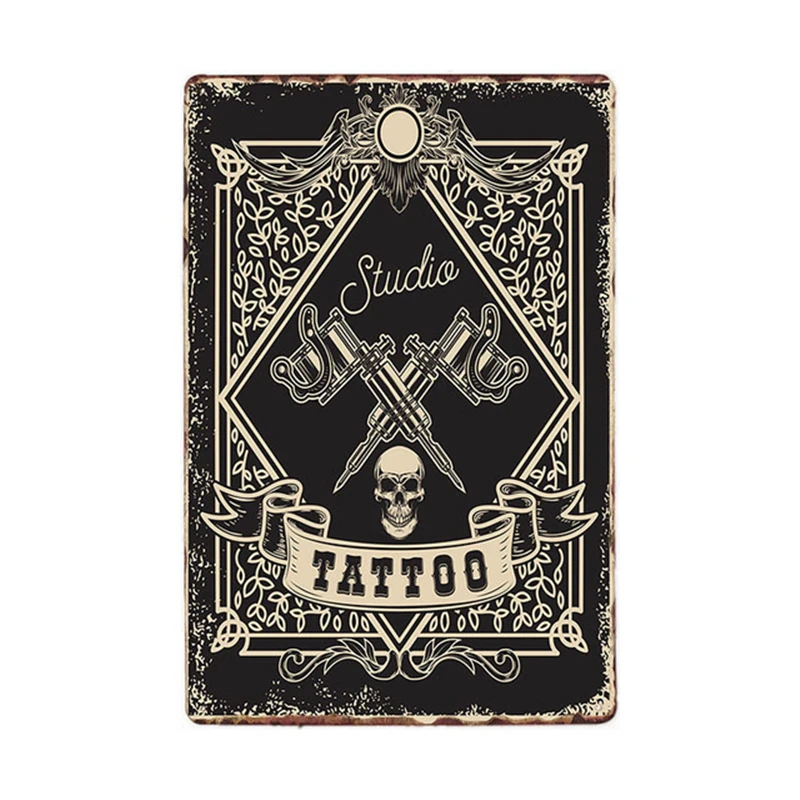 Студия татуировки живопись Европейский Стиль Ретро Железный металлический знак